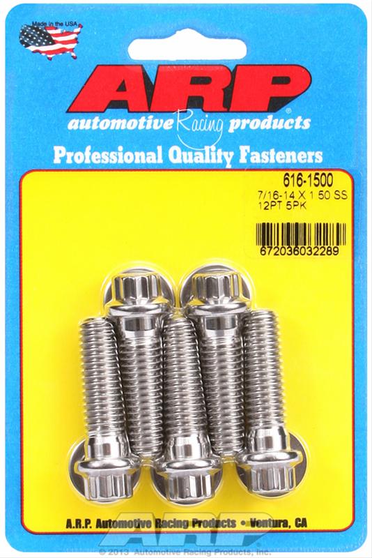 ARP 7/16 Inch -14 x 1.500 12pt SS Bolts (5/pkg) 616-1500