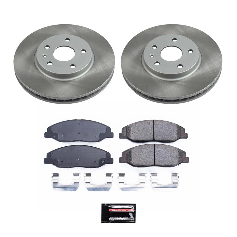 Power Stop 08-14 Cadillac CTS Front Semi-Coated Rotor Kit PowerStop