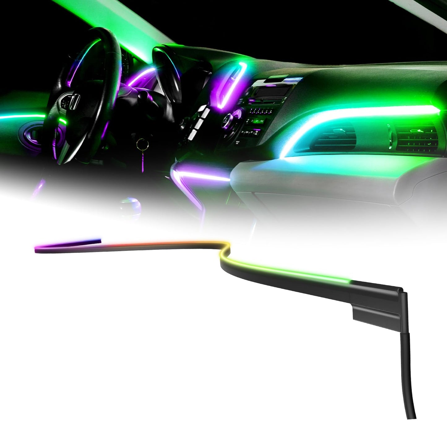 XKGlow XKmax Slim RGB Fiber Optic LED Light Strip - 30in