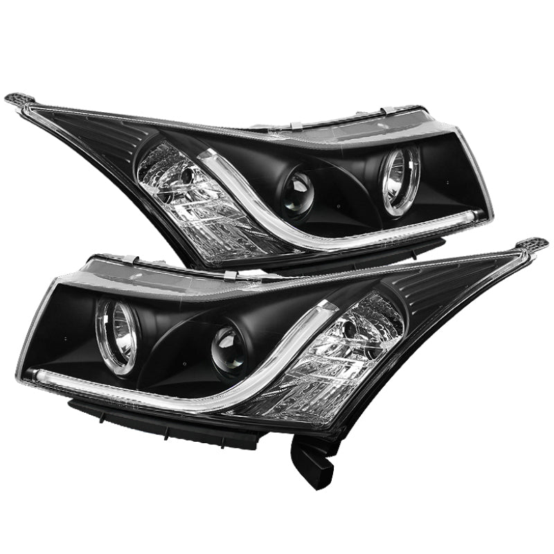 Spyder Chevy Cruze 11-14 Projector Headlights Light Tube DRL Blk PRO-YD-CCRZ11-LTDRL-BK SPYDER
