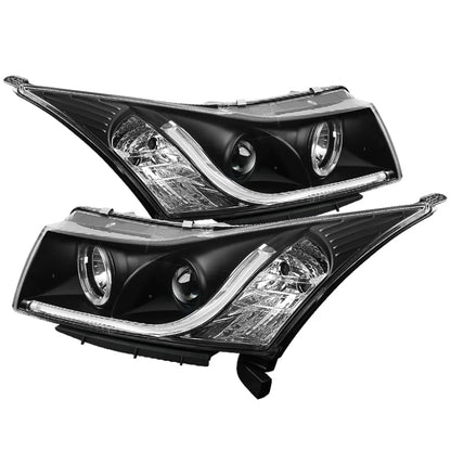 Spyder Chevy Cruze 11-14 Projector Headlights Light Tube DRL Blk PRO-YD-CCRZ11-LTDRL-BK SPYDER