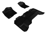 3D MAXpider L1CH05001509 2007-2013 Chevrolet Silverado Extended Cab Kagu 1st & 2nd Row Floormats - Black