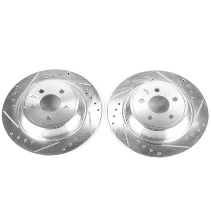 Power Stop 15-19 Ford Edge Rear Evolution Drilled & Slotted Rotors - Pair PowerStop