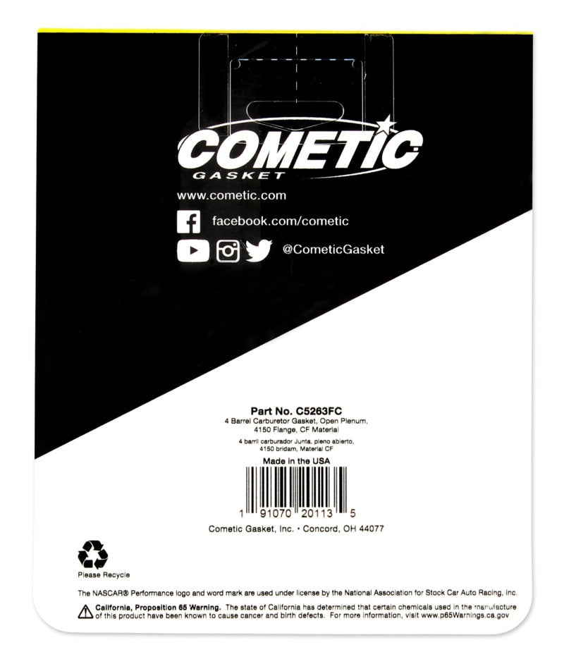 Cometic Holley 4 Barrel .060in Fiber Carburetor Gasket