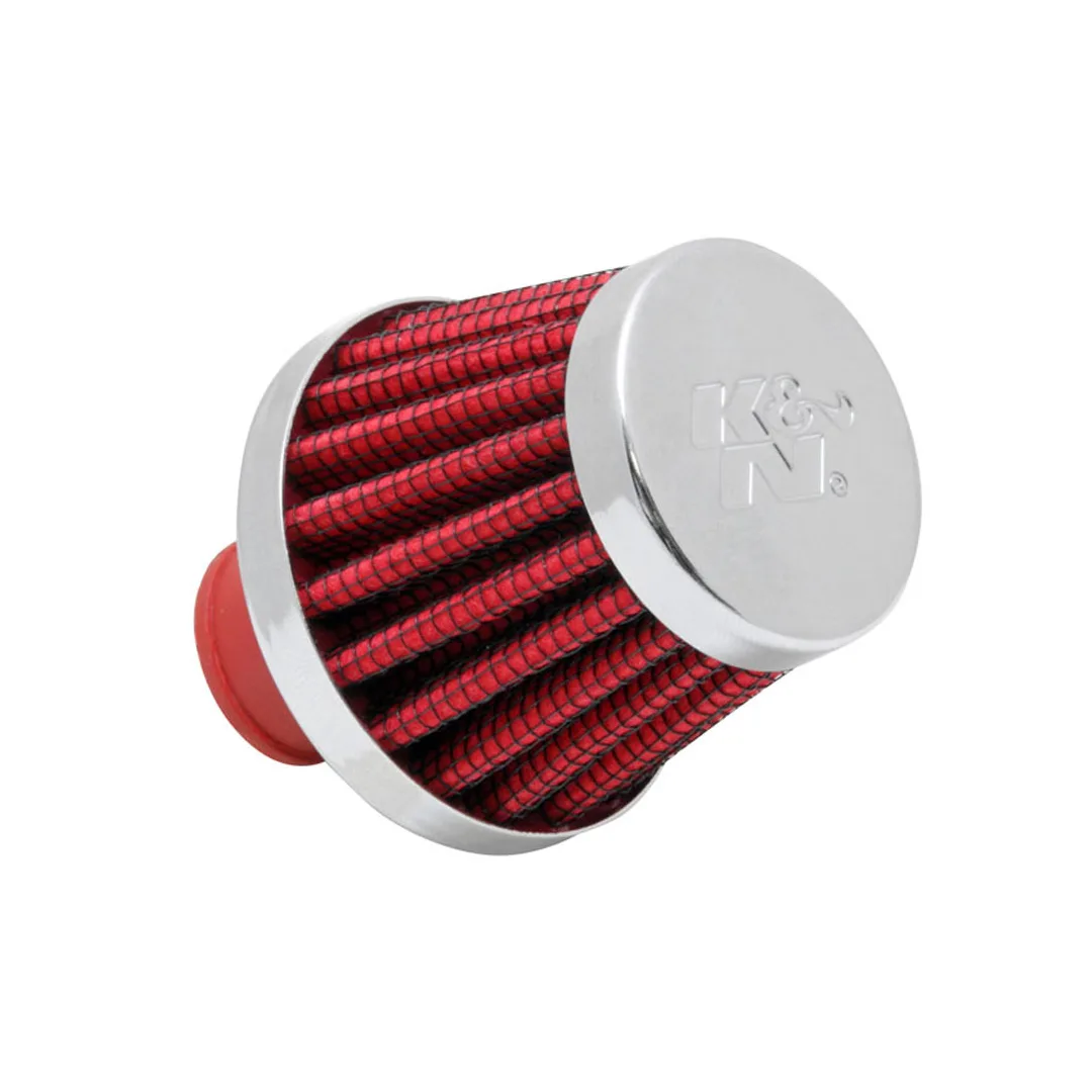 K&N 2in Base OD x .375in Flange ID x 1.75in H Rubber Base Crankcase Vent Filter Multi Lingual