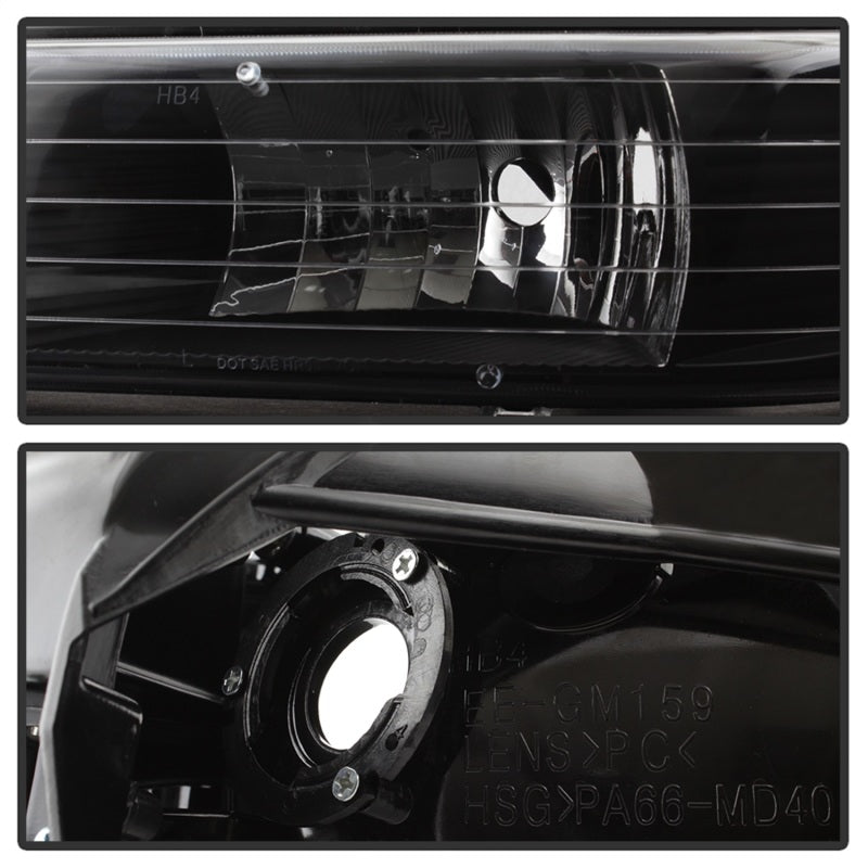 Xtune Chevy TahOE 00-06 Amber Crystal Headlights Black HD-JH-CSIL99-BK SPYDER