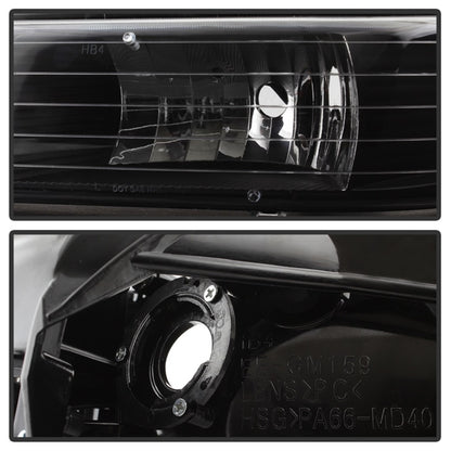 Xtune Chevy TahOE 00-06 Amber Crystal Headlights Black HD-JH-CSIL99-BK SPYDER