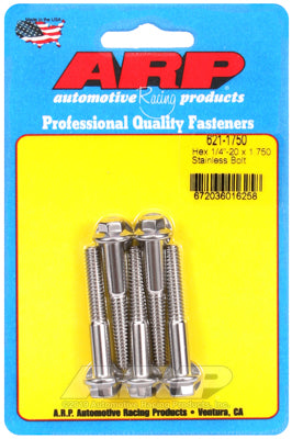 ARP 1/4 in.-20 RH Thread 1.750 in Hex Head SS 300 Bolts - Set of 5