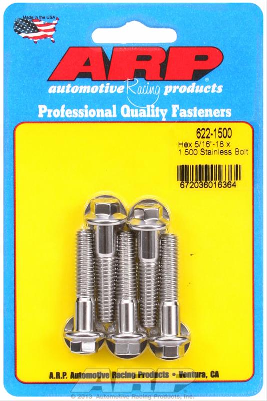 ARP 5/16 in.-18 RH Thread, 1.500 I Hex Head SS 300 Bolts - Set of 5 622-1500