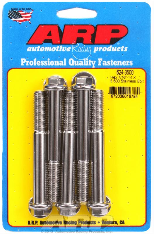 ARP 7/16in. -14 X 3 1/2in. UHL 1.250in. Thread Length 1/2in. Wrenching SS Hex Bolts
