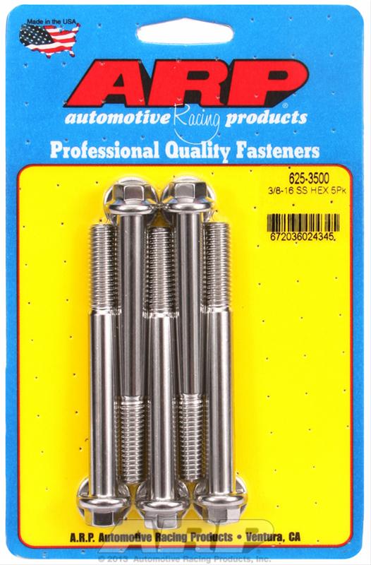 ARP 3/8-16 x 3.500 Hex 7/16 SS Bolts (5/pkg)
