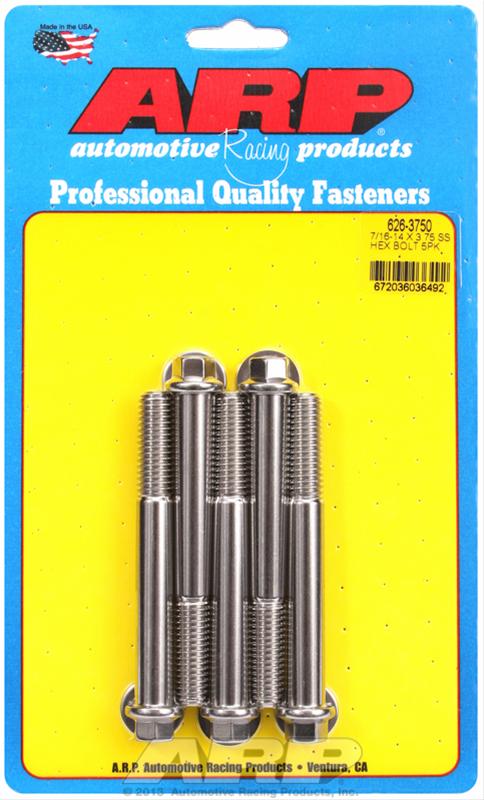 ARP 7/16-14 x 3.750 Hex SS Bolts (5/pkg)