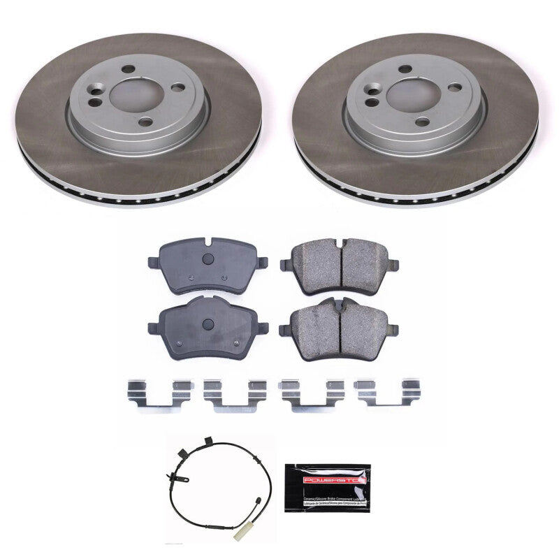 Power Stop 12-15 Mini Cooper Front Semi-Coated Rotor Kit PowerStop