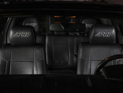 PRP 12-14 Ford Raptor Front Seat Covers (Pair) - Black w Silver Stitch B068-06