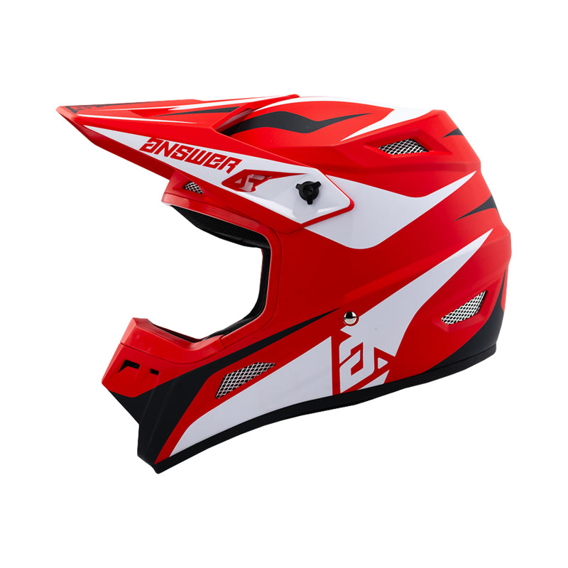 Answer 26 AR1 Mototown Helmet Glossy Red/White/Grey/Black Youth - Large