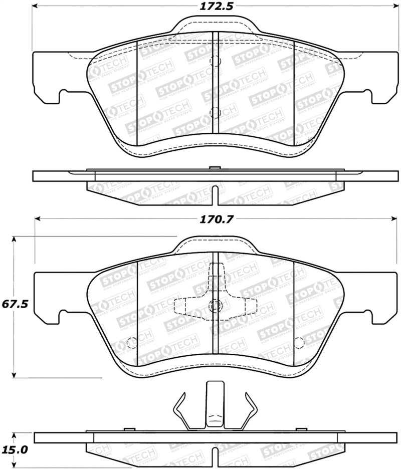 StopTech Premium Ceramic Brake Pads - 308.10472 Stoptech