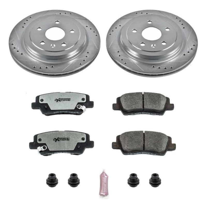 Power Stop 14-18 Cadillac CTS Rear Z26 Street Warrior Brake Kit PowerStop