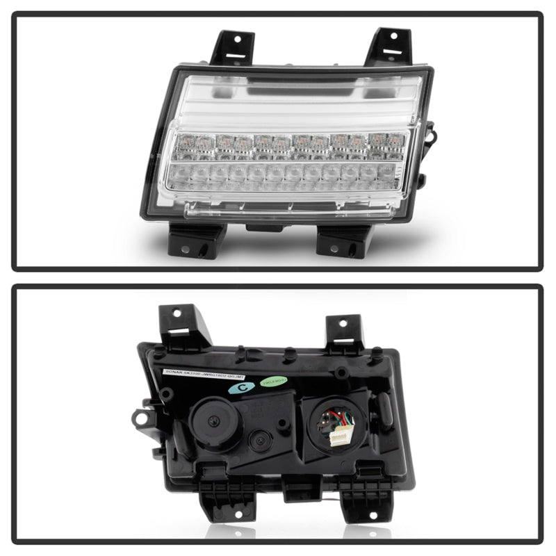 Spyder Jeep Wrangler 2018-2019 (LED Model Only) LED Front Bumper Lights - Sequential Signal - Chrome SPYDER
