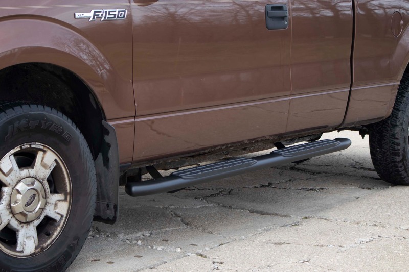 Fishbone Offroad 09-14 Ford F150 Extended Super Cab Oval Side Steps - Black Textured Fishbone Offroad