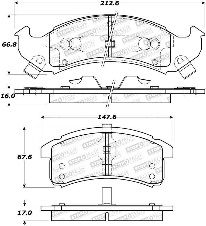 StopTech Premium Ceramic Front Brake Pads - 308.05050