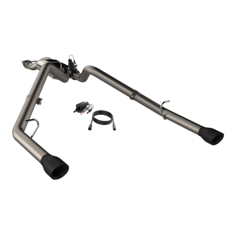 QTP 19-20 Ram 1500 304SS Screamer Cat-Back Exhaust Rear Split Exit w/4.5in Black Tips QTP