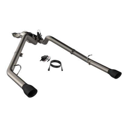 QTP 19-20 Ram 1500 304SS Screamer Cat-Back Exhaust Rear Split Exit w/4.5in Black Tips QTP