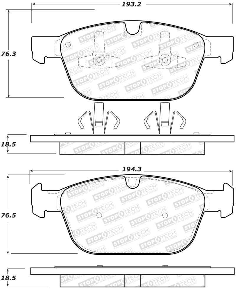 StopTech Premium Ceramic Rear Brake Pads - 308.14120