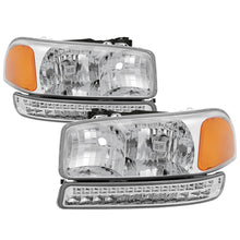 Load image into Gallery viewer, xTune GMC Sierra 99-06 /Yukon 00-06 Headlights &amp; LED Bumper Lights - Chrome HD-JH-GS99-LED-SET-C