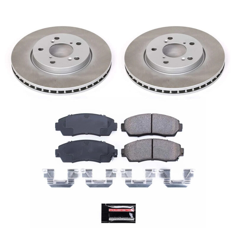 Power Stop 05-10 Honda Odyssey Front Semi-Coated Rotor Kit PowerStop