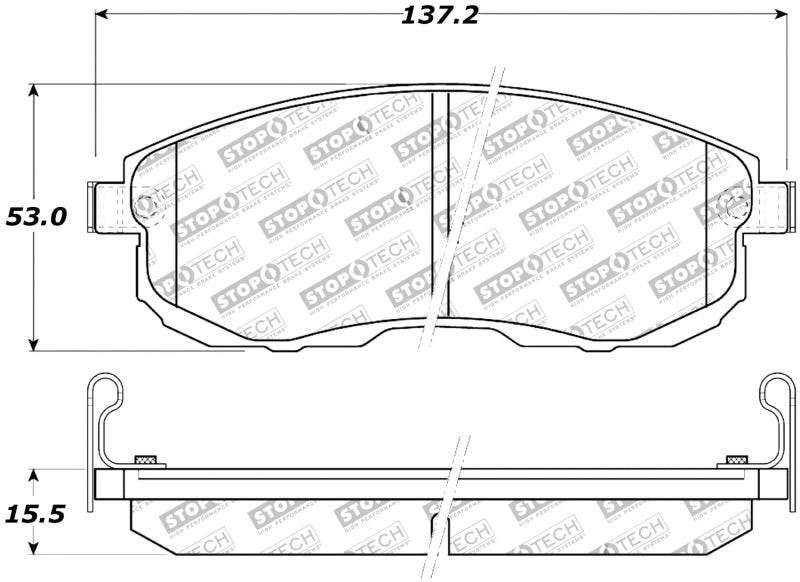 StopTech Premium Ceramic Front Brake Pads - 308.08151