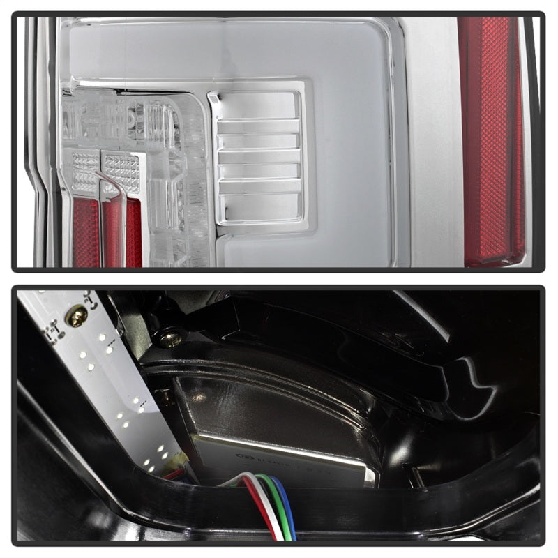 Spyder 17-18 Ford F-250 SD (w/Blind Spot Sensor) LED Tail Lights - Chrm (ALT-YD-FS17BS-LED-C) SPYDER