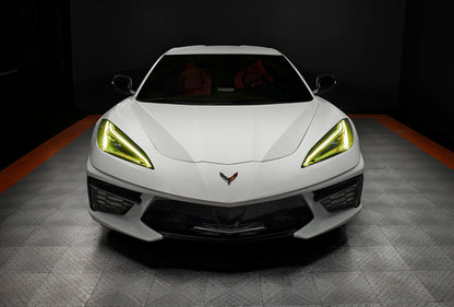 Oracle 20-21 Chevy Corvette C8 RGB+A Headlight DRL Upgrade Kit - ColorSHIFT w/o Controller