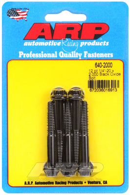 ARP 1/4-20 x 2.000 Hex Black Oxide Bolts (Pack of 5)