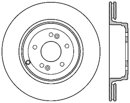 StopTech Power Slot 10-13 Hyundai Genesis Coupe Track & R-Spec Rear Right Drilled Rotor Stoptech