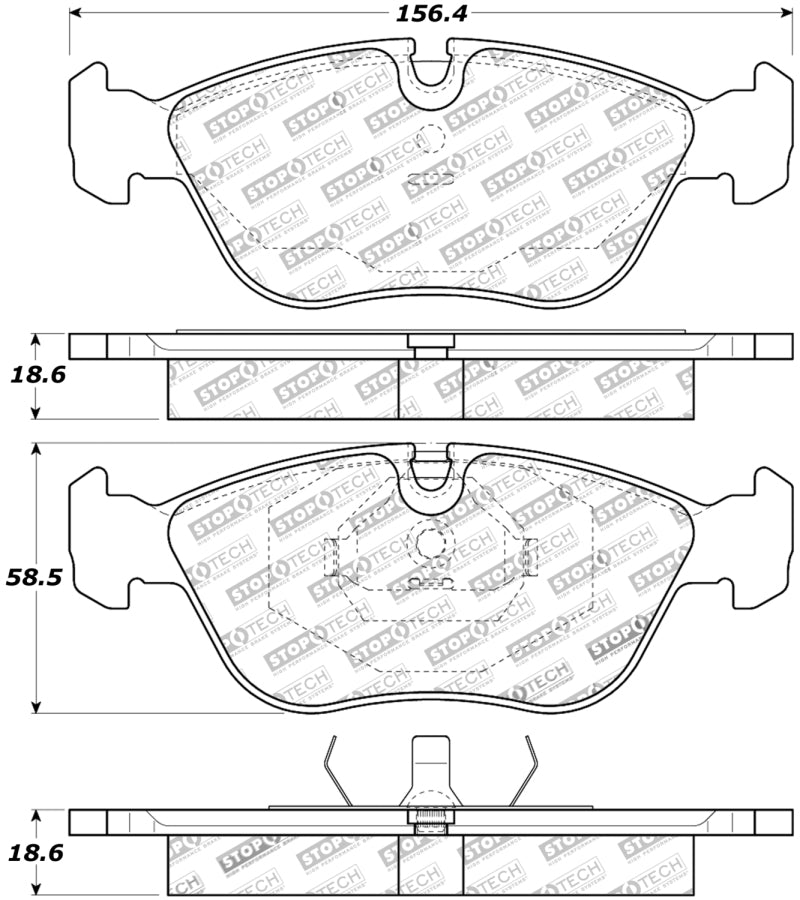 StopTech Premium Ceramic Front Brake Pads - 308.06180