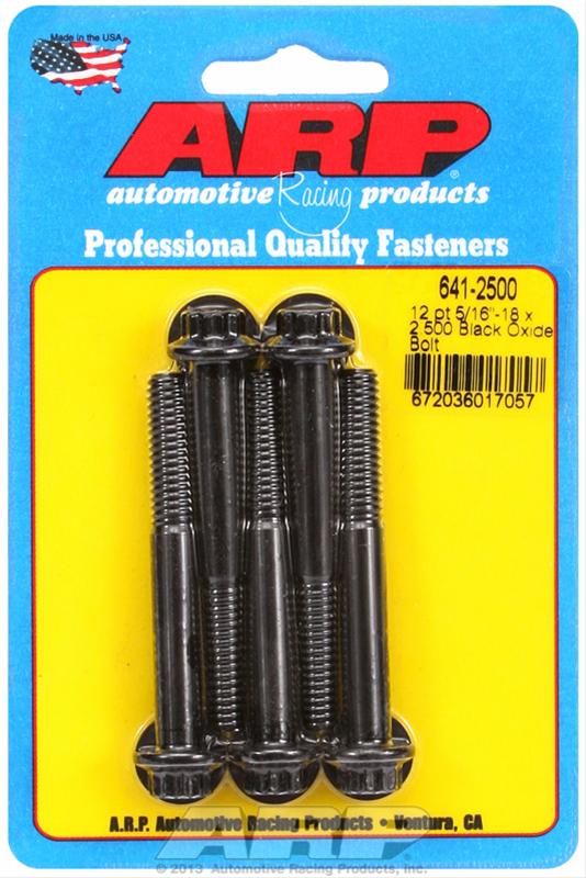 ARP 5/16in-18 x 2.500in 12pt Black Oxide Bolts (Set of 5)