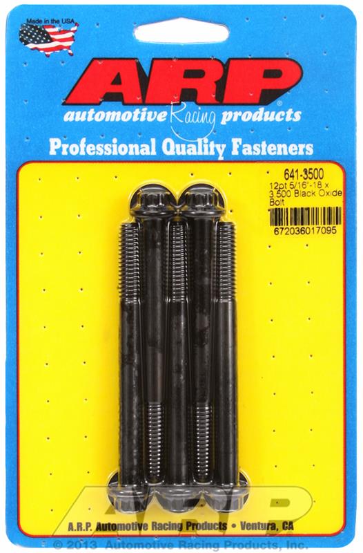 ARP 5/16in-18 x 3.500in 12pt Black Oxide Bolts (Set of 5)