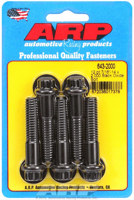 ARP 7/16-14 x 2.000 12pt Black Oxide Bolts