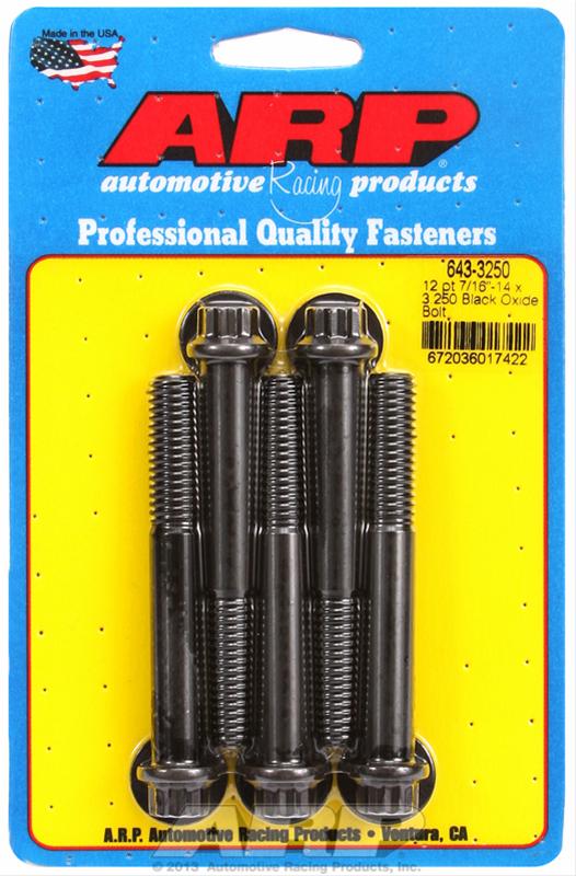 ARP 7/16-14 x 3.250 12pt Black Oxide Bolts