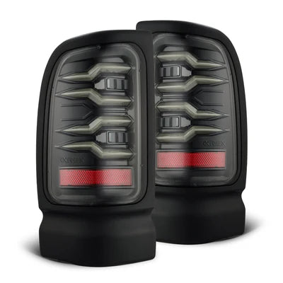 AlphaRex 643001 94-01 Dodge Ram 1500/2500/3500 LUXX-Series LED Tail Lights - Alpha-Black