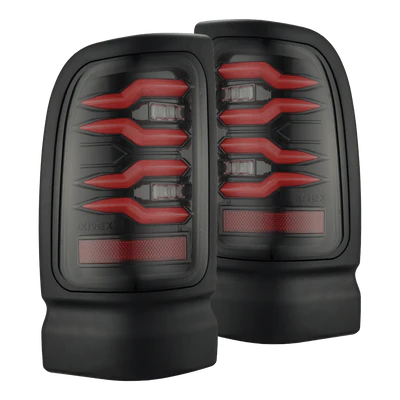 AlphaRex 643003 94-01 Dodge Ram 1500/2500/3500 LUXX-Series LED Tail Lights - Black/Red