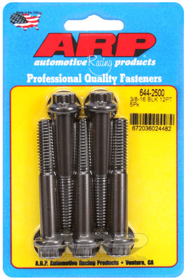 ARP 3/8 in.-16 RH Thread, 2.500 in 12 Point Bolts- Set of 5