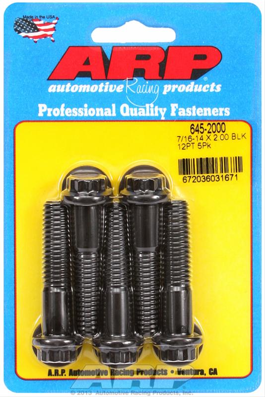 ARP 7/16in-14 x 2.000 12pt 1/2 Wrenching Black Oxide Bolts (5/pkg)