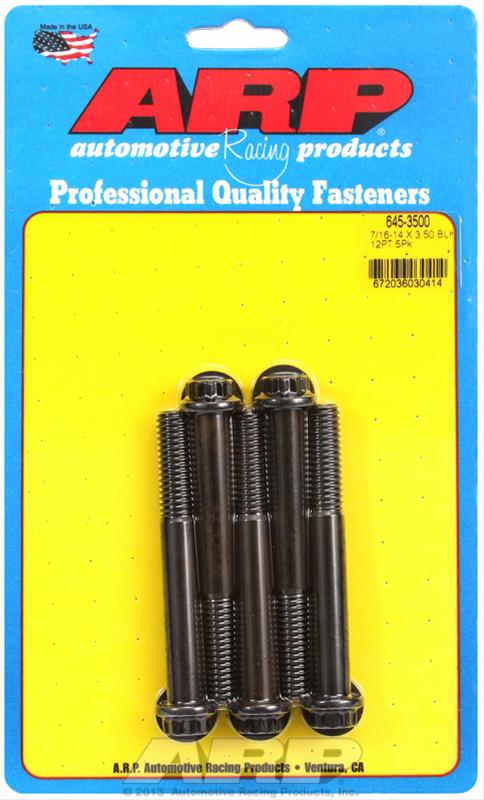ARP 7/16 Inch -14 x 3.500 12pt 1/2 Wrenching Black Oxide Bolts (5/pkg)