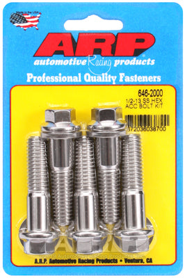 ARP 1/2-13 in. Thread, 2.00 in Stainless Steel 300 Bolts - Set of 5