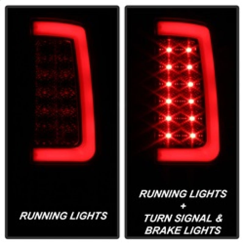 Spyder 07-13 GMC Sierra 1500 V2 Light Bar LED Tail Lights - Blk Smoke (ALT-YD-GS07V2-LBLED-BSM) SPYDER