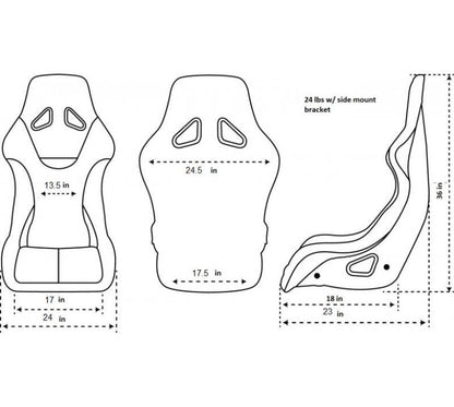 NRG Innovations Fiberglass Bucket Seat - XL - Red – FRP-304RD-NRG