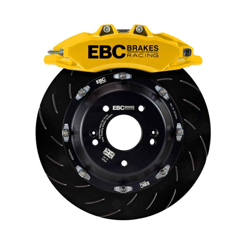 EBC Racing 08-21 Nissan 370Z Yellow Apollo-6 Calipers 355mm Rotors Front Big Brake Kit EBC