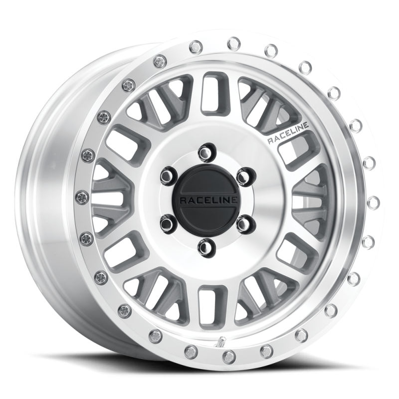 Raceline RT951M Ryno Machined 20x8.5in / 8x170 BP/32mm Offset/130.81mm Bore - Machined Beadlock
