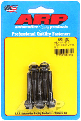 ARP 1/4-20 X 1.500 Hex Black Oxide Bolts ARP